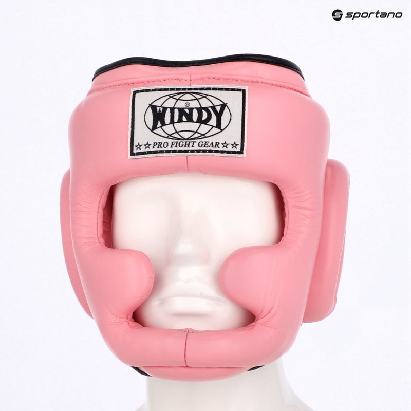 Boxing helmet WINDY Genuine Leather pink 6