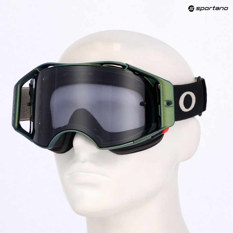 Oakley Airbrake MTB cycling goggles black green colourshift/light grey 6