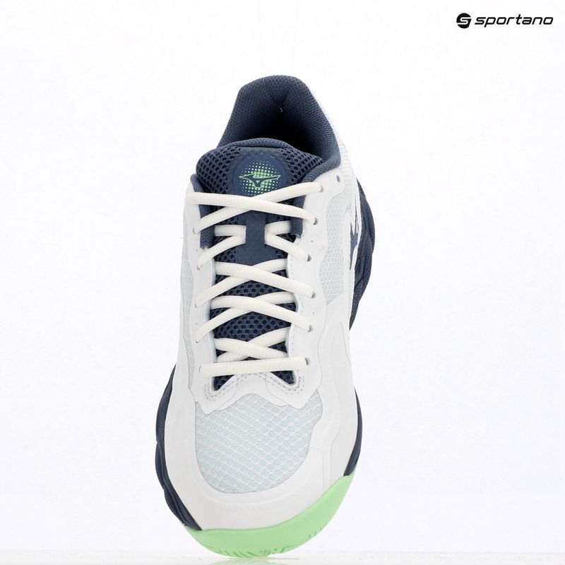 Men's tennis shoes Mizuno Wave Enforce Court AC white/ vintage indigo/ neo mint 9
