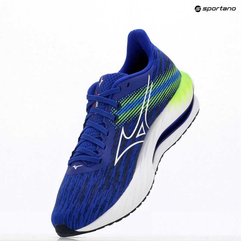 Men's running shoes Mizuno Wave Inspire 21 reflex blue c/white/green gecko 9