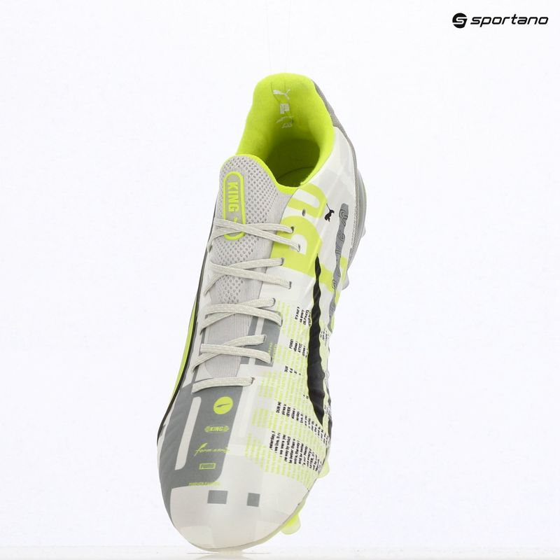 Men's football shoes PUMA King Ultimate Forever FG/AG feather gray/electric lime/puma white/flat light gray 9