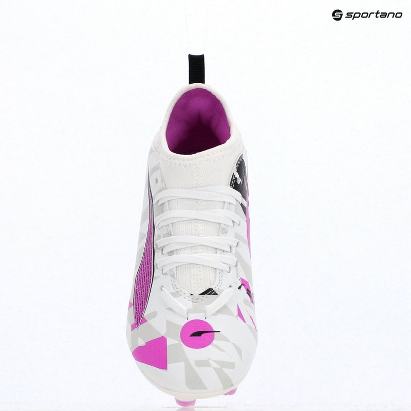Children's football shoes PUMA Ultra 5 Match Forever FG/AG Jr puma white/pure magenta/feather gray/puma black 9