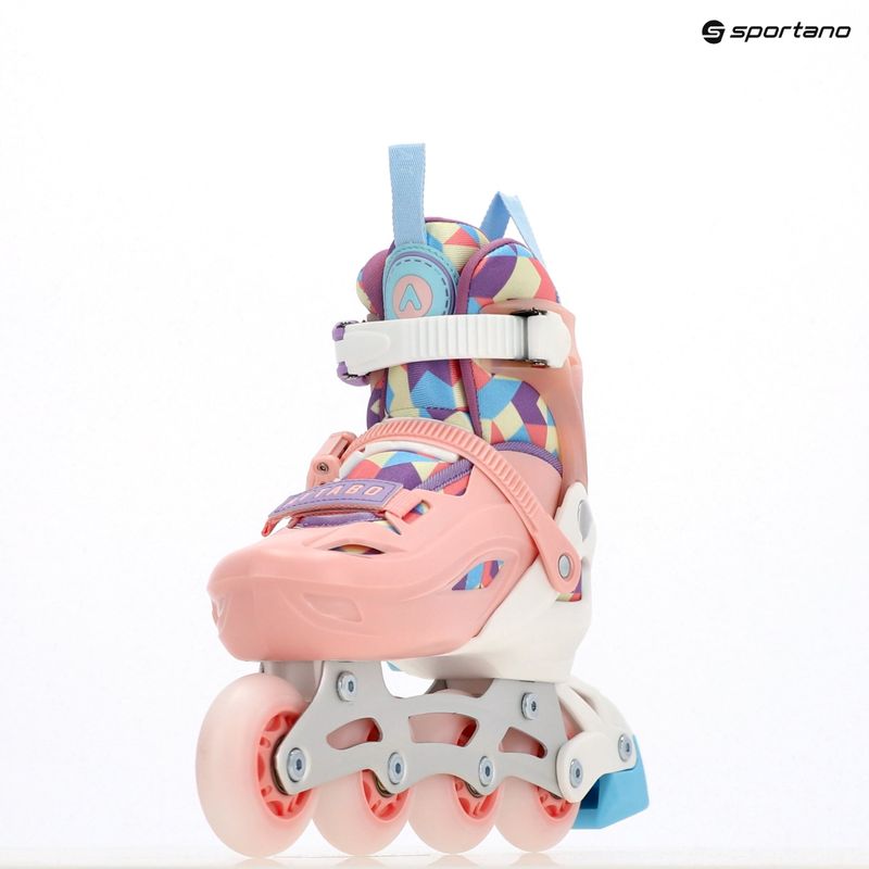 Children's inline skates ATTABO Flashled adjustable pink 20