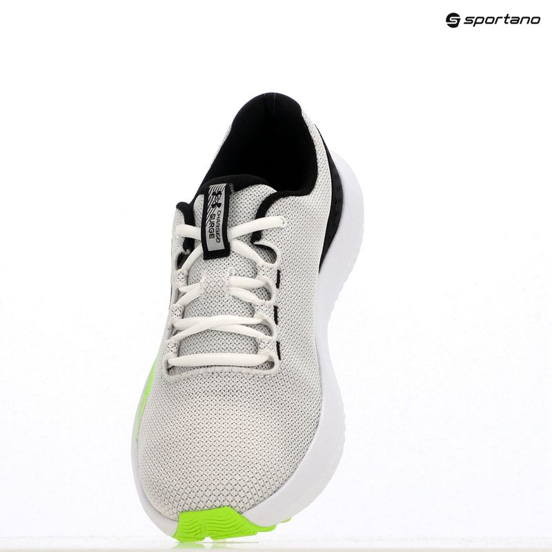 Men's running shoes Under Armour Charged Surge 4 white/hyper green/black 14