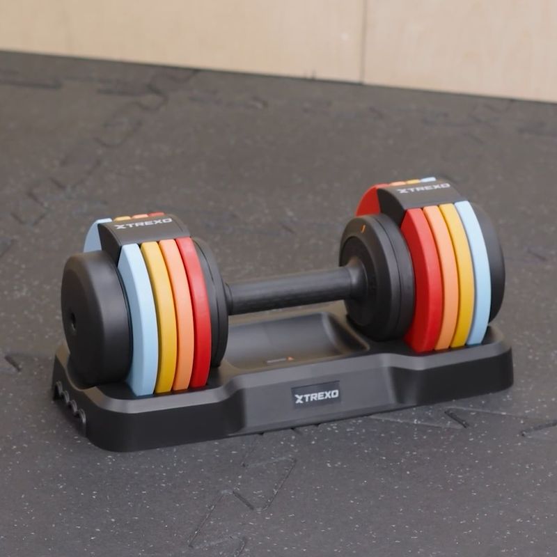 TREXO 25 kg adjustable dumbbell multicolour 12