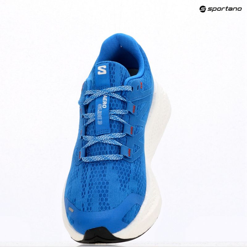 Men's running shoes Salomon Aero Glide 3 french blue/white/cherry tomato 14