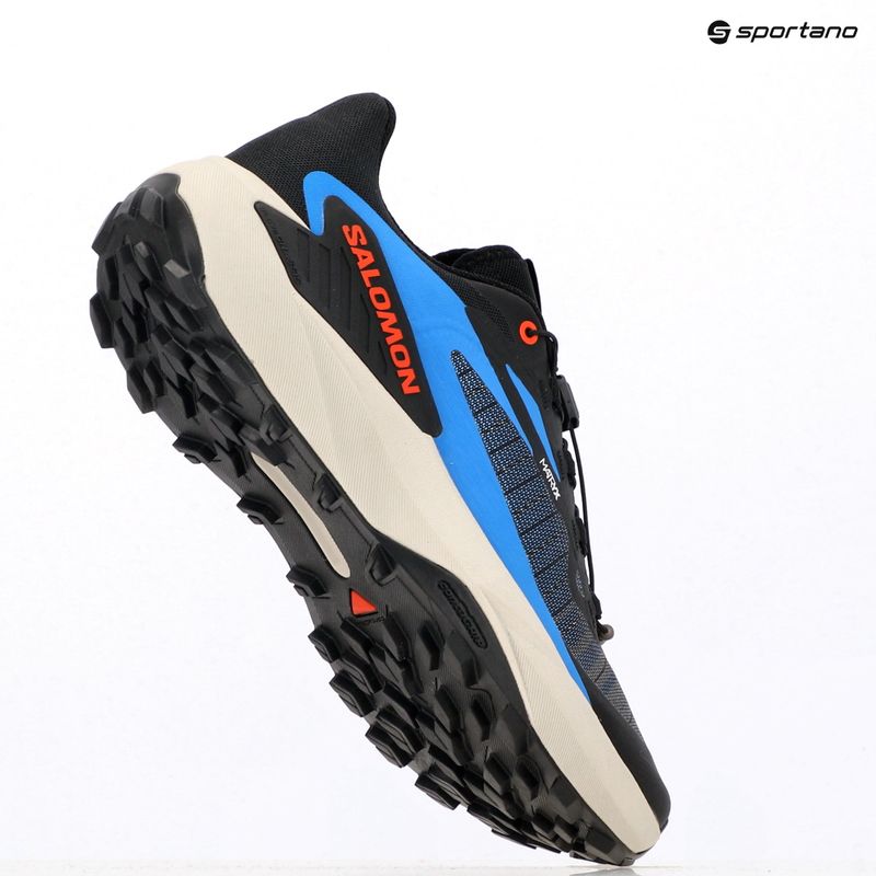 Men's running shoes Salomon Genesis black/french blue/cherry tomato 13