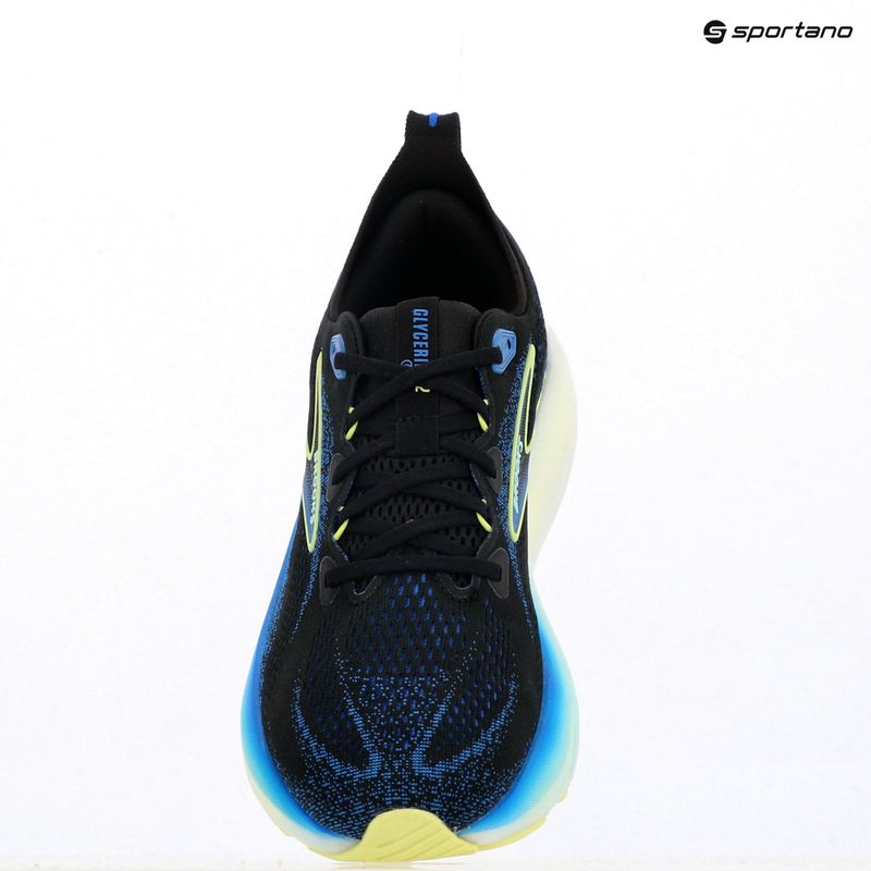 Men's running shoes Brooks Glycerin 22 wide fit black/cobalt/neo yellow 15
