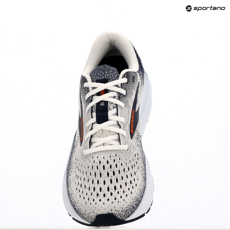 Men's running shoes Brooks Ghost 16 white/peacoat/orange 10