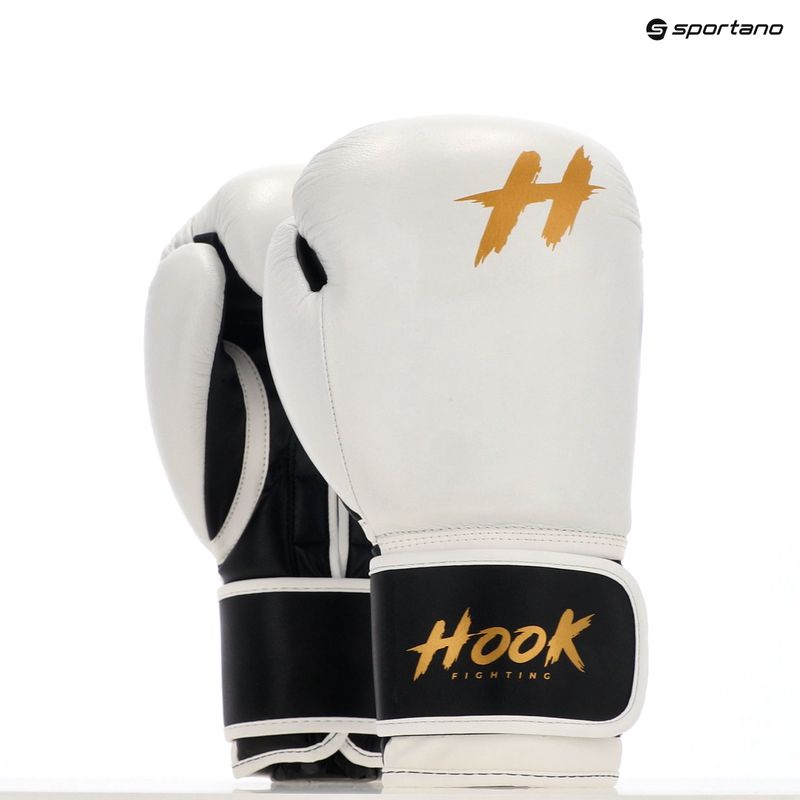 HOOK FIGHTING Ready to Fight leather boxing gloves white 8