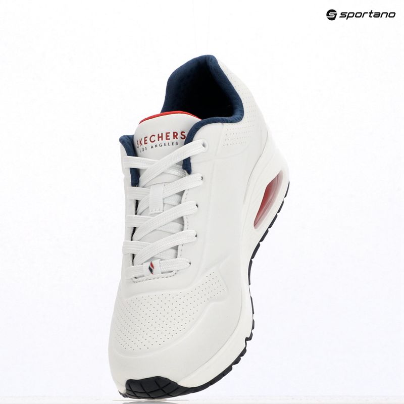 SKECHERS Uno Stand On Air women's shoes white durabuck/navy/red trim/mesh 7