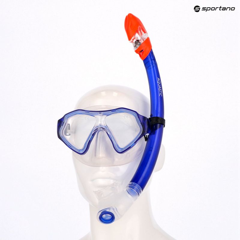 AQUASTIC Shelly children's snorkelling set mask + snorkel + fins blue 16