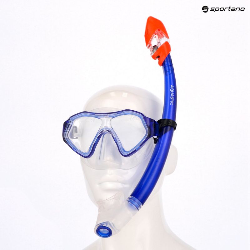 AQUASTIC Shelly children's snorkelling set mask + snorkel dark blue 12