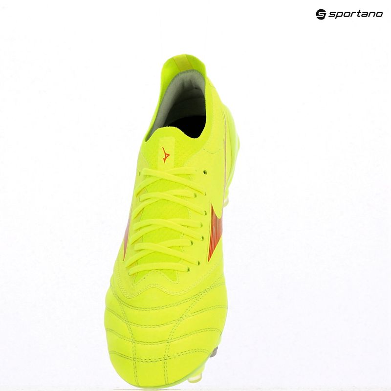 Mizuno Morelia Neo IV β Elite MIX safety yellow/fiery coral 2/safety yellow men's football boots 9