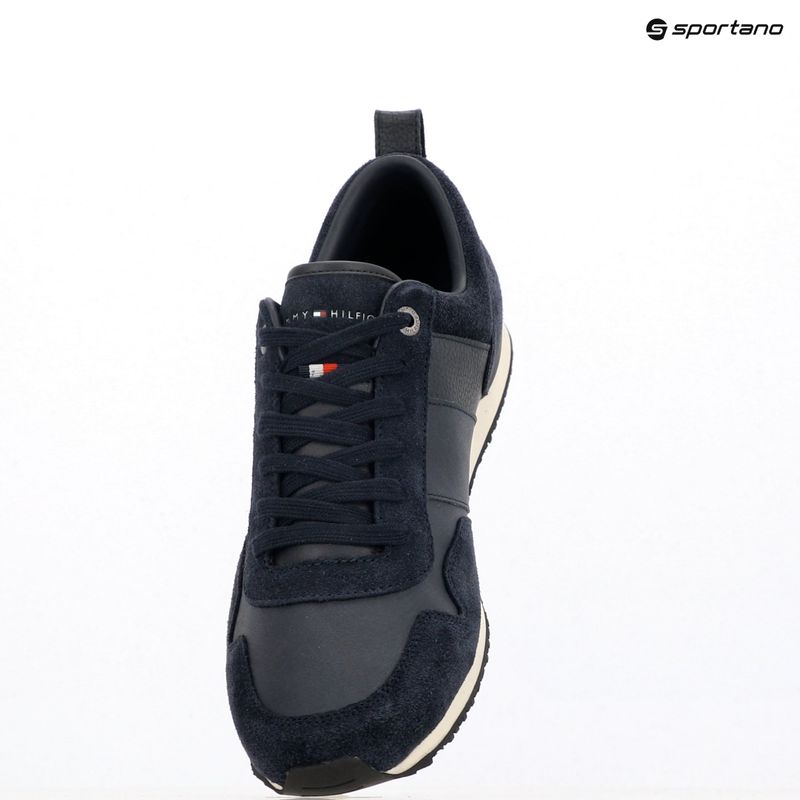 Tommy Hilfiger men's shoes Iconic Leather Suede Mix Runner midnight 9