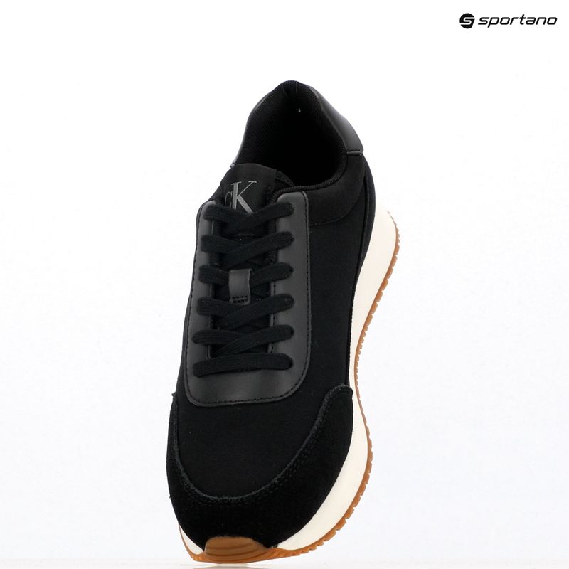 Calvin Klein women's shoes YW0YW01888 Retro Runner Low Laceup Canvas black/bright white 9