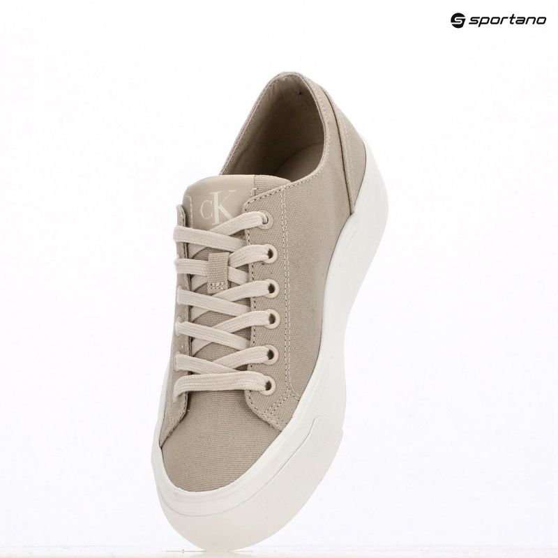 Calvin Klein women's trainers YW0YW01763 Vulc Flatform Low Cv MG eggshell/creamy white 9
