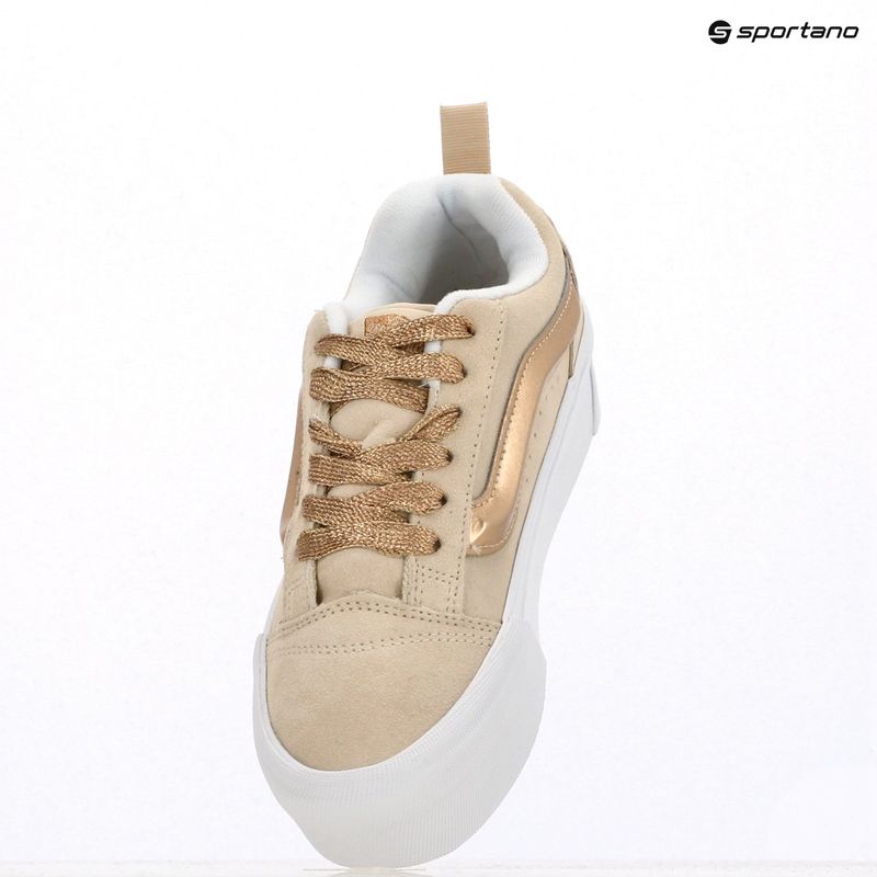 Vans Knu Stack High Shine gold shoes 9