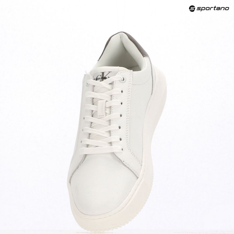 Calvin Klein men's shoes YM0YM00681 Chunky Cupsole Monologo Lth triple bright white/rock ridge 9