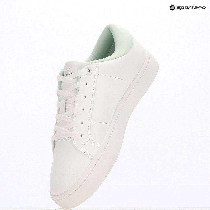 Calvin Klein women's shoes YW0YW01444 Classic Cupsole Lowlaceup Lth Wn bright white/moonlight jade 9