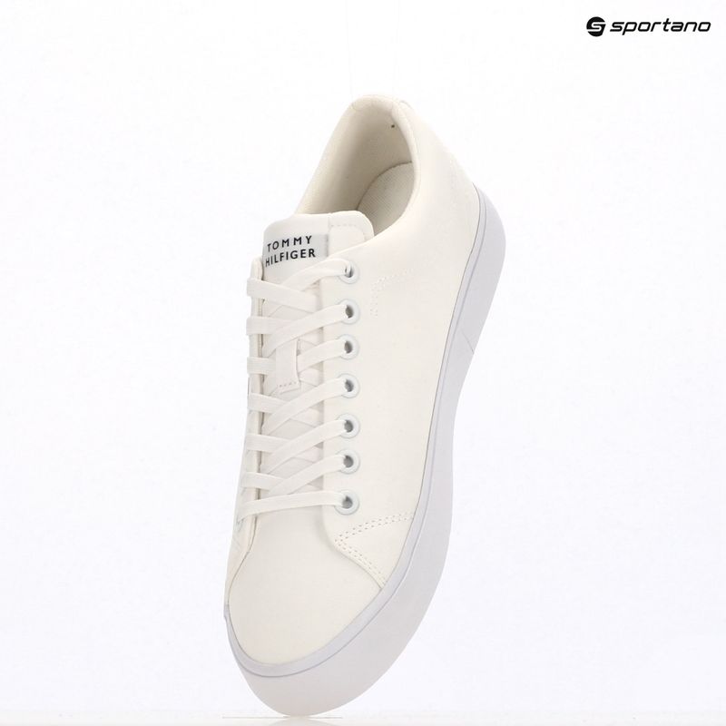 Tommy Hilfiger men's trainers Th Hi Vulc Low Core Stripes Mesh YBS white 9