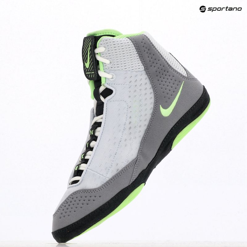 Nike Inflict 4 football wrestling shoes grey/lime blast/anthracite/white 9