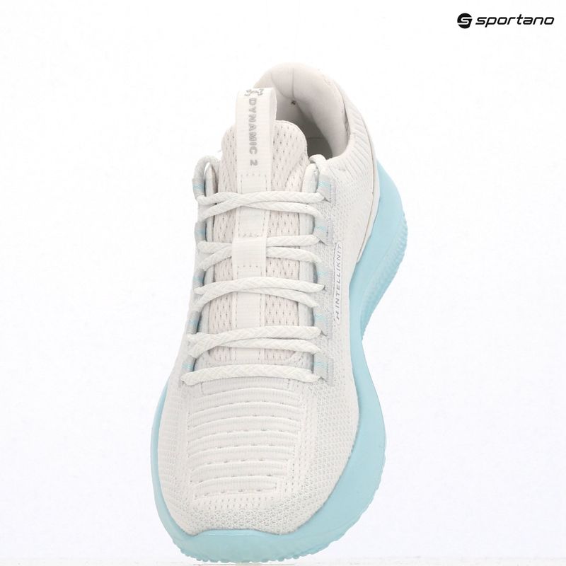 Women's training shoes Under Armour Dynamic 2 white/stream/metallic silver 9