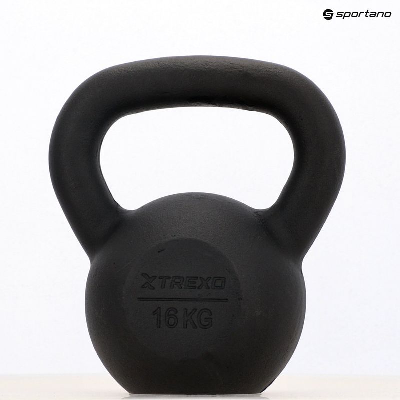 Cast-iron kettlebell TREXO 16kg black 8