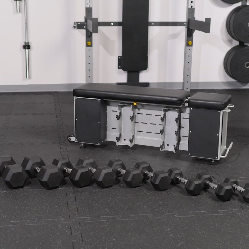 TREXO Storage adjustable training bench black 16