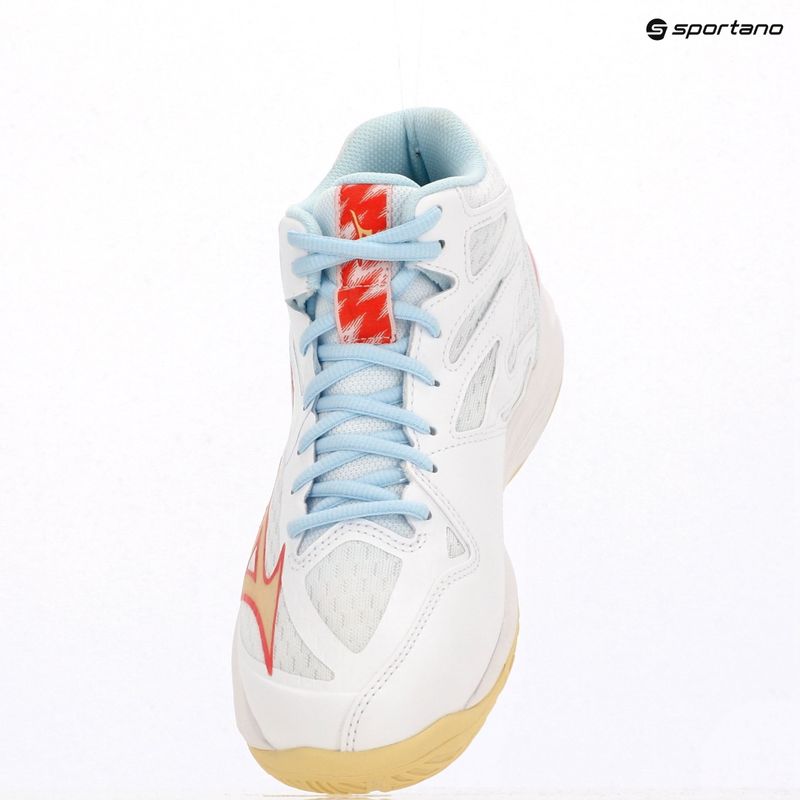 Women's volleyball shoes Mizuno Thunder Blade Z Mid white/calypso coral/pale banana 9