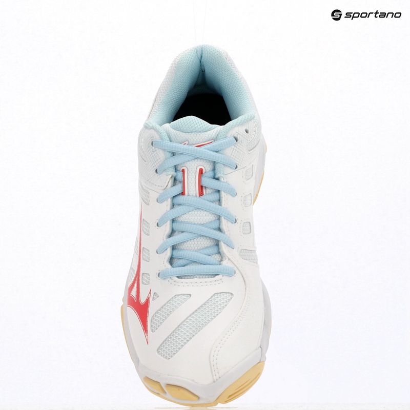 Women's volleyball shoes Mizuno Wave Voltage 2 white/calypso coral/pale banana 9