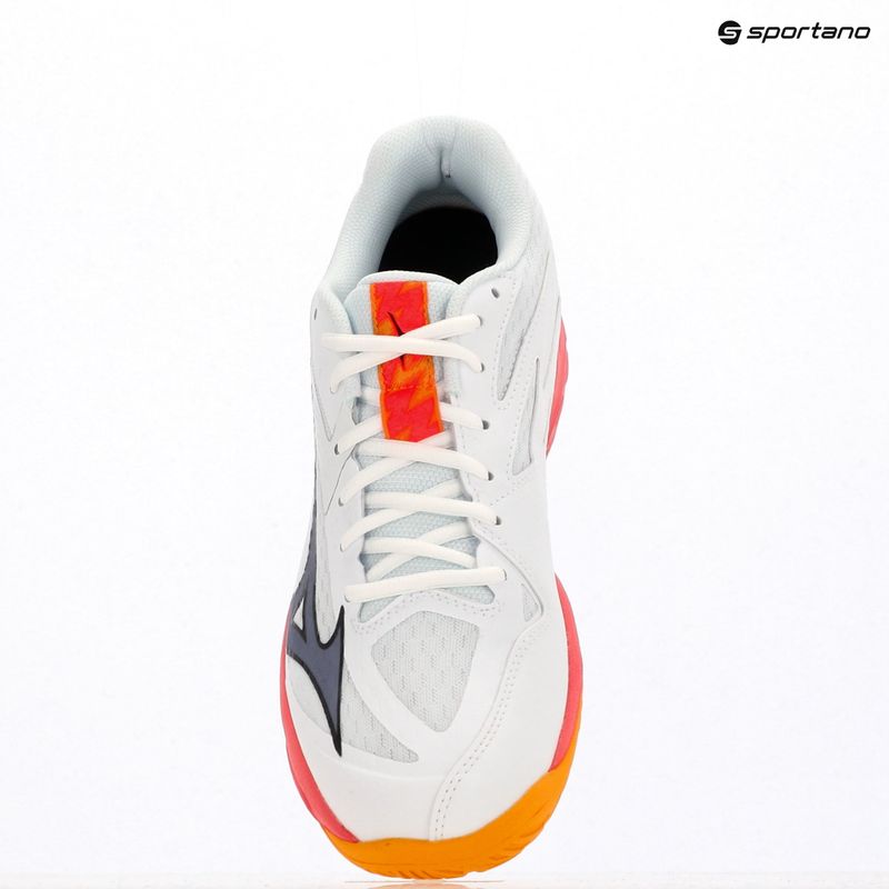 Mizuno Thunder Blade Z white/fiery coral 2/citrus volleyball shoe 15