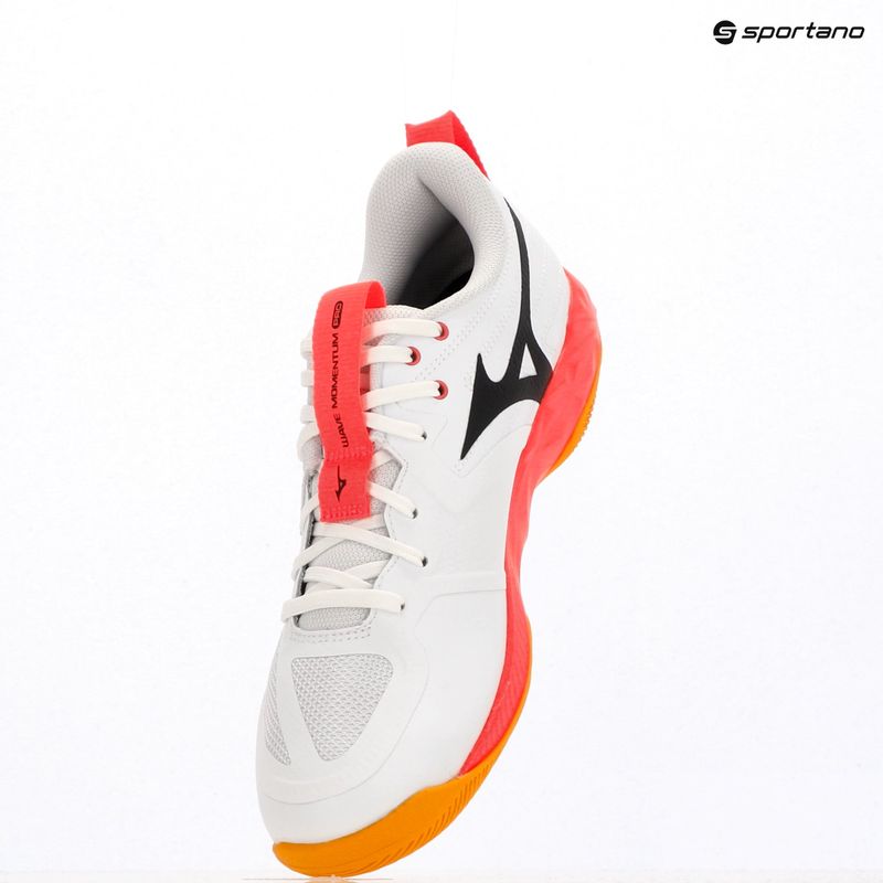Mizuno Wave Momentum Pro volleyball shoes white/fiery coral 2/citrus 18