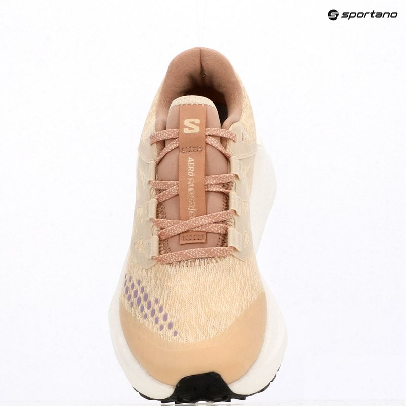 Women's running shoes Salomon Aero Glide 3 Gravel shortbread/white/fushion coral 11