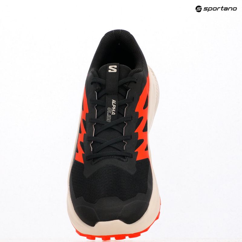Men's running shoes Salomon Alphaglide black/rainy day/red orange 15