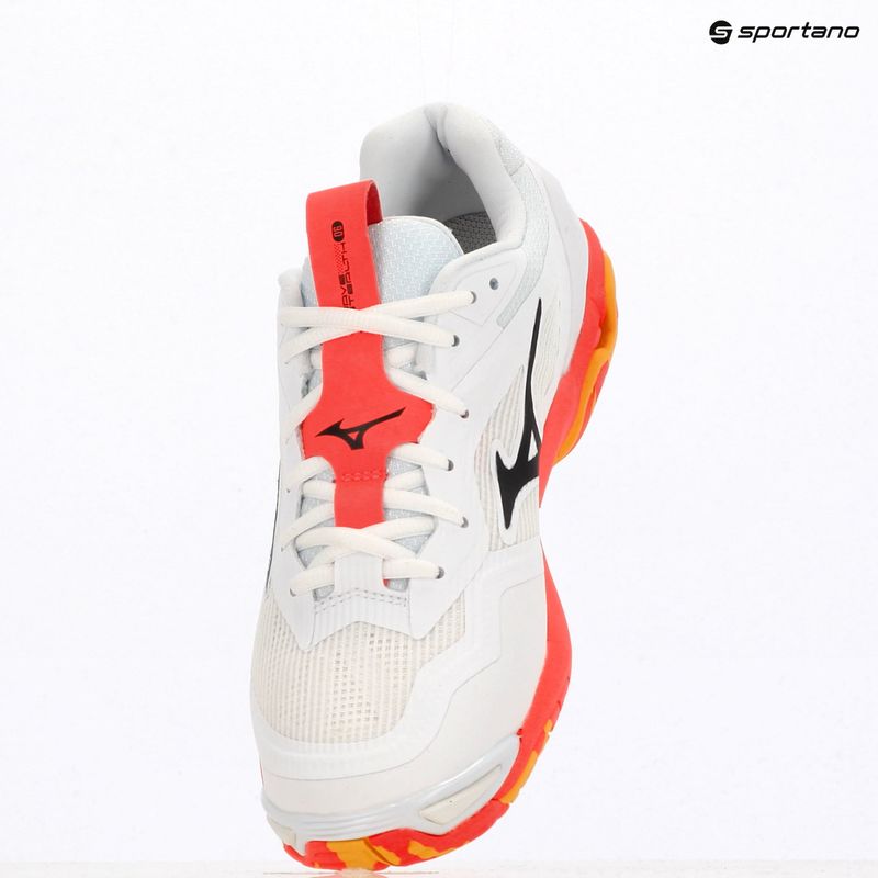 Mizuno Wave Stealth 6 handball shoe white/fiery coral 2/citrus 9