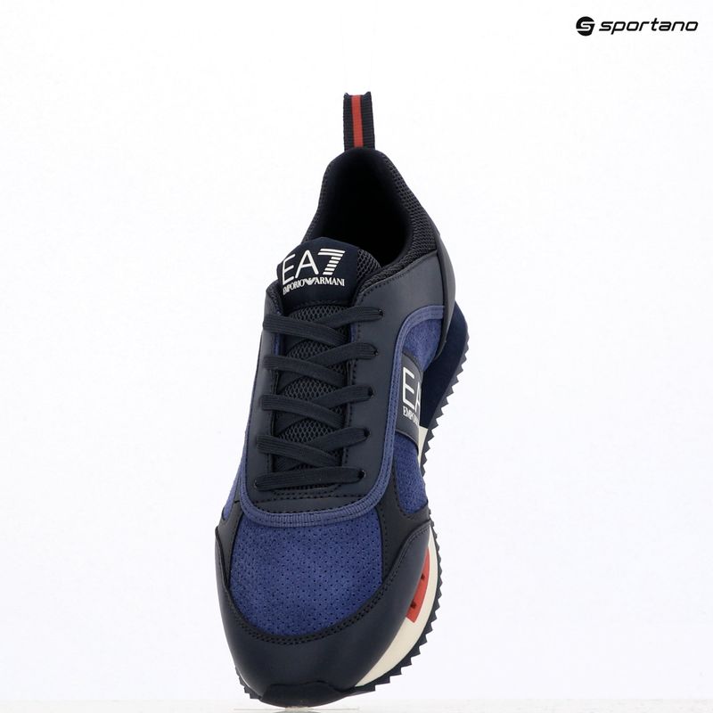 Shoes EA7 Emporio Armani Black & White Suede sky captain / deep cobal / mineral 16