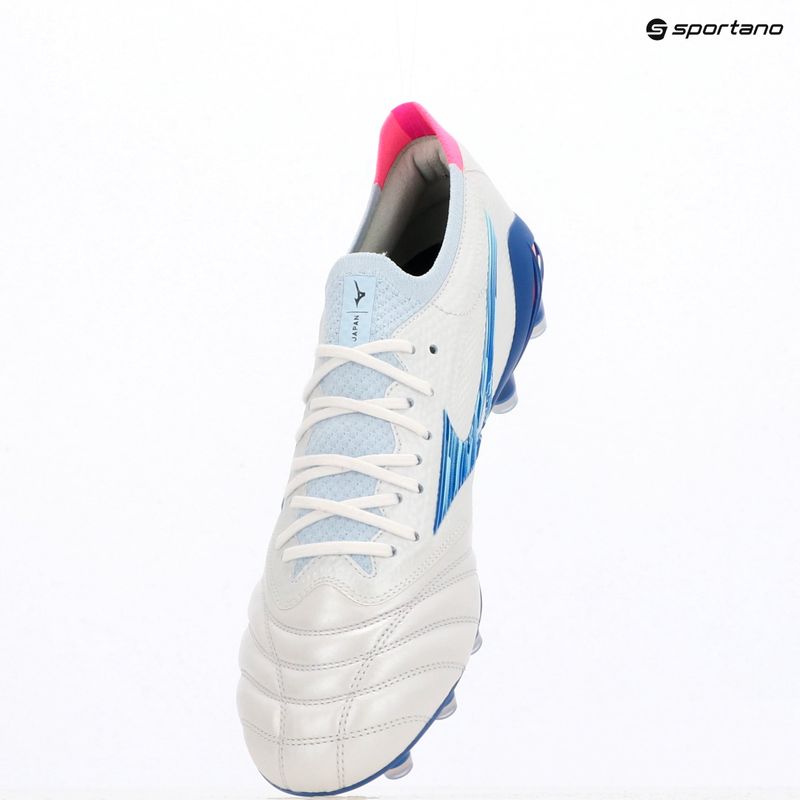 Men's football boots Mizuno Morelia Neo IV β Japan Fg white/tanager turquoise/pink tetra 9