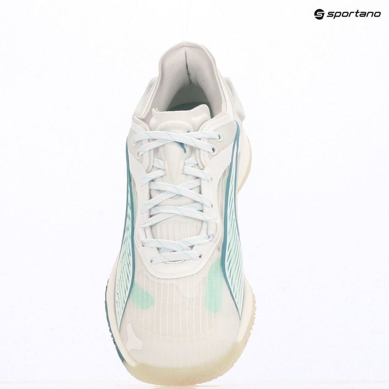 Women's handball shoes PUMA Accelerate Nitro SQD 4 Game On puma white/baltic sea blue/fresh water 16