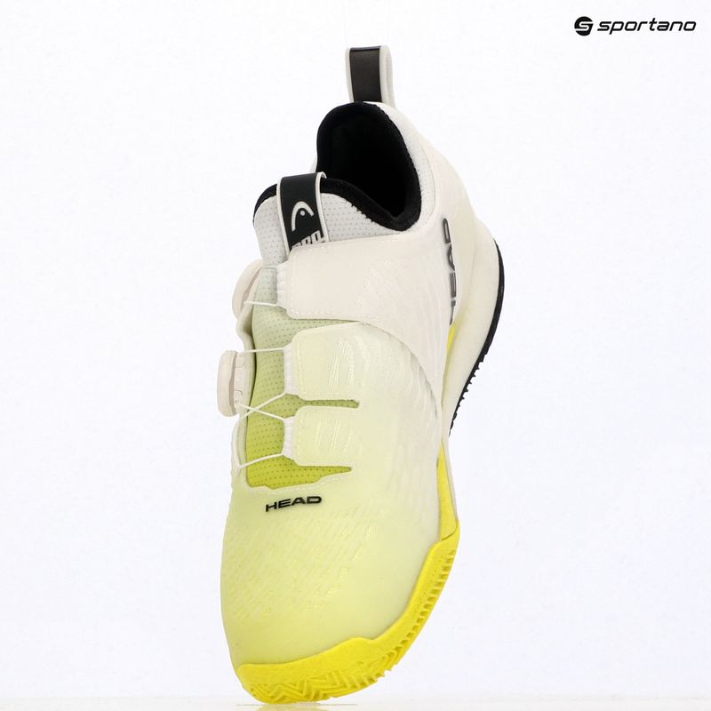 Men's tennis shoes HEAD Endure Pro BOA Clay white/yellow 12