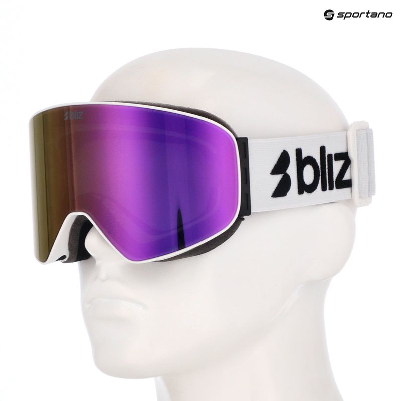 Ski goggles Bliz Flow matte white/smoke/pink 7