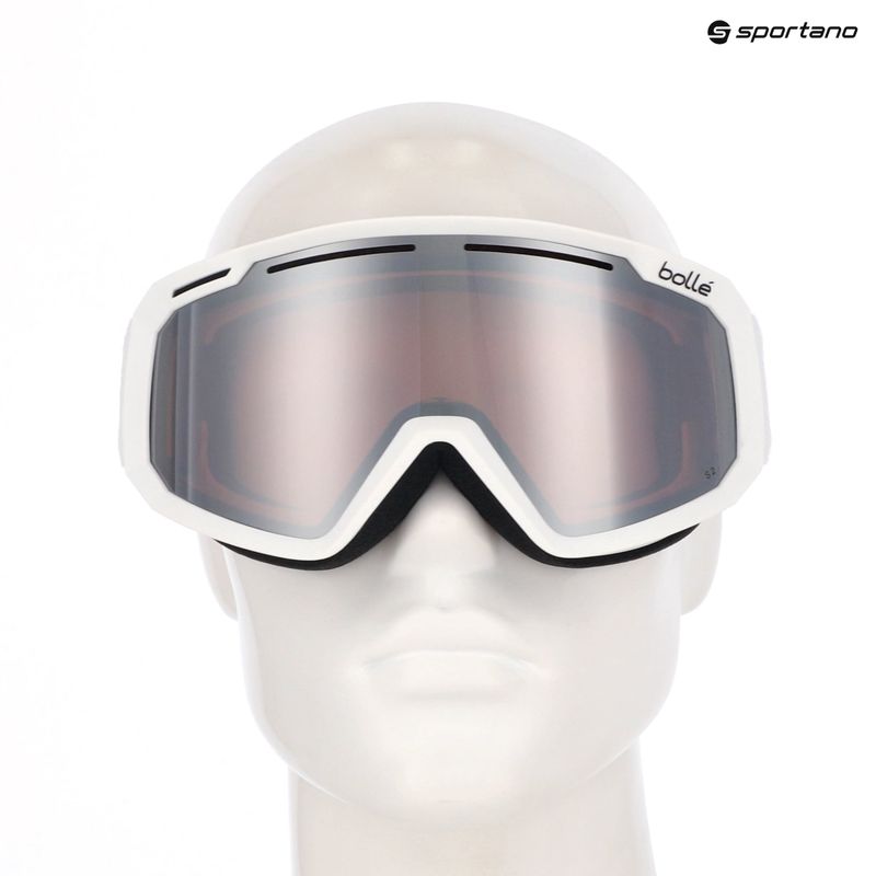 Bollé Y7 OTG ski goggles white matte/vermillon gun 9