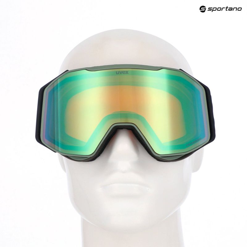 Ski goggles UVEX Gravity FM oxid matt green/mirror opal/orange/clear 6