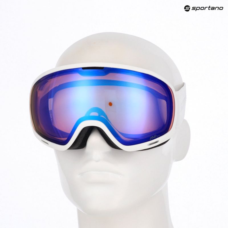 Ski goggles SCOTT Unlimited II OTG mineral white/amp iluminator blue chrome 9