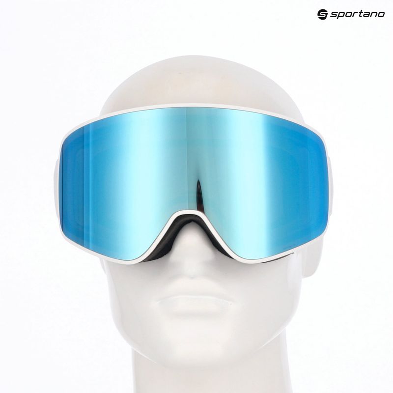 Red Bull SPECT Rush white/ice blue snow/smoke with blue mirror ski goggles 5