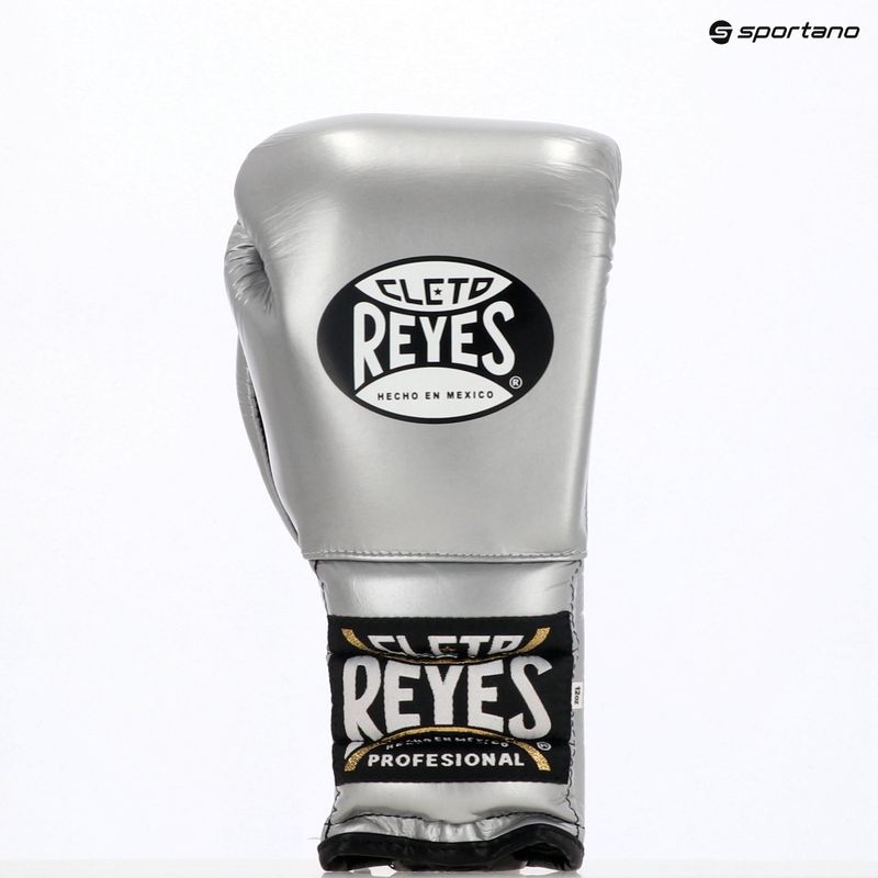 Cleto Reyes Lace Up Sparring boxing gloves silver 3