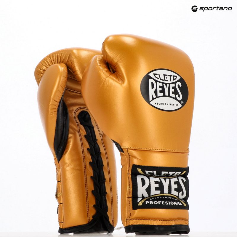 Cleto Reyes Lace Up Sparring boxing gloves gold 3