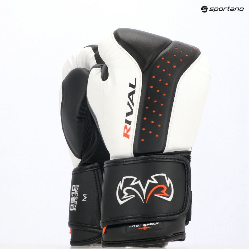 Rival RB10 Intelli-Shock Bag black/white boxing gloves 3