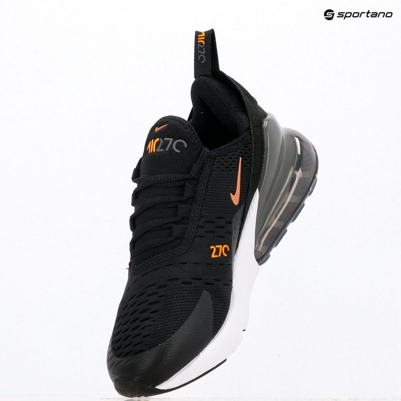 Children's shoes Nike Air Max 270 black/laser orange/metallic copper 11