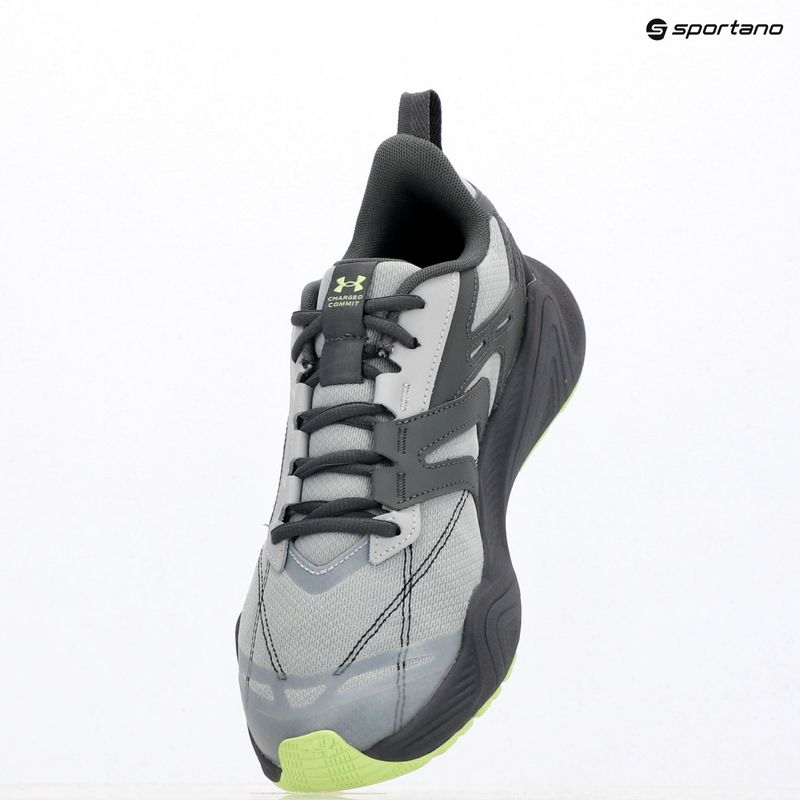 Men's training shoes Under Armour Charged Commit TR 5 mod gray/castlerock/lumos lime 9